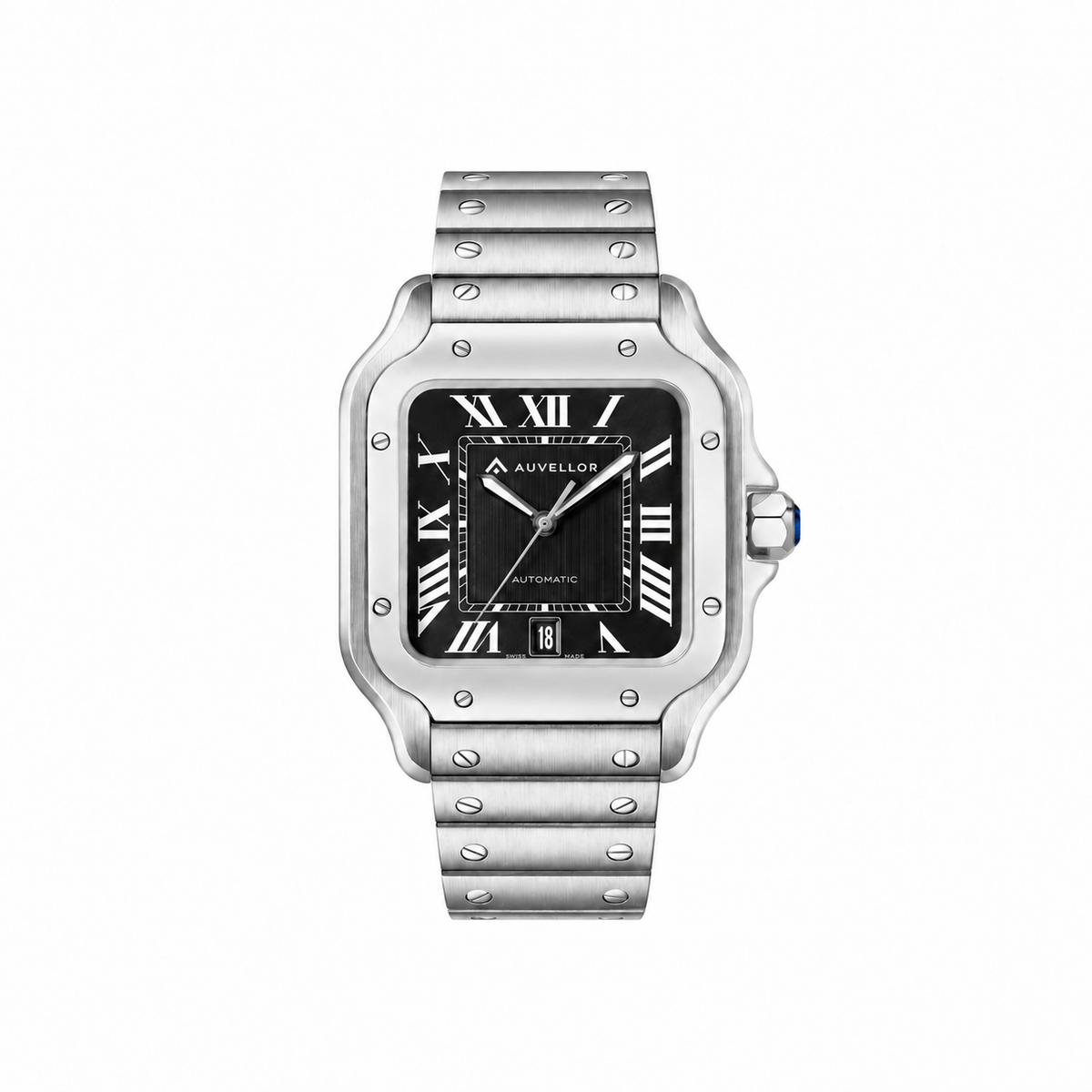 Auvellor Norevian – Black Dial — front view on white background
