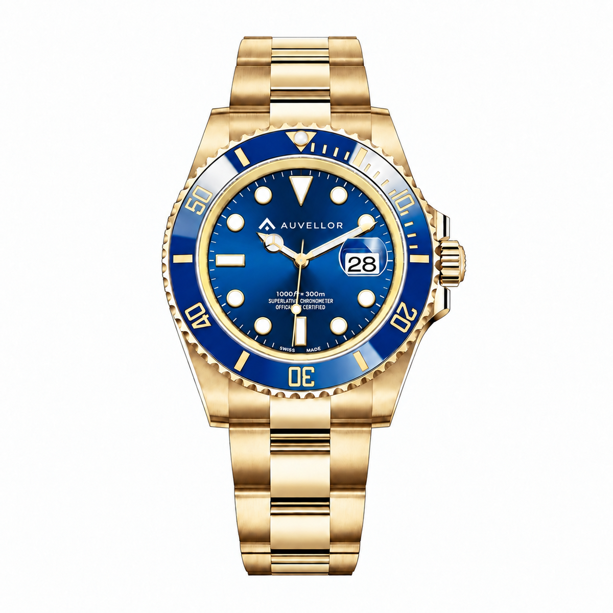Auvellor Orsavian – Blue Dial — front view on white background