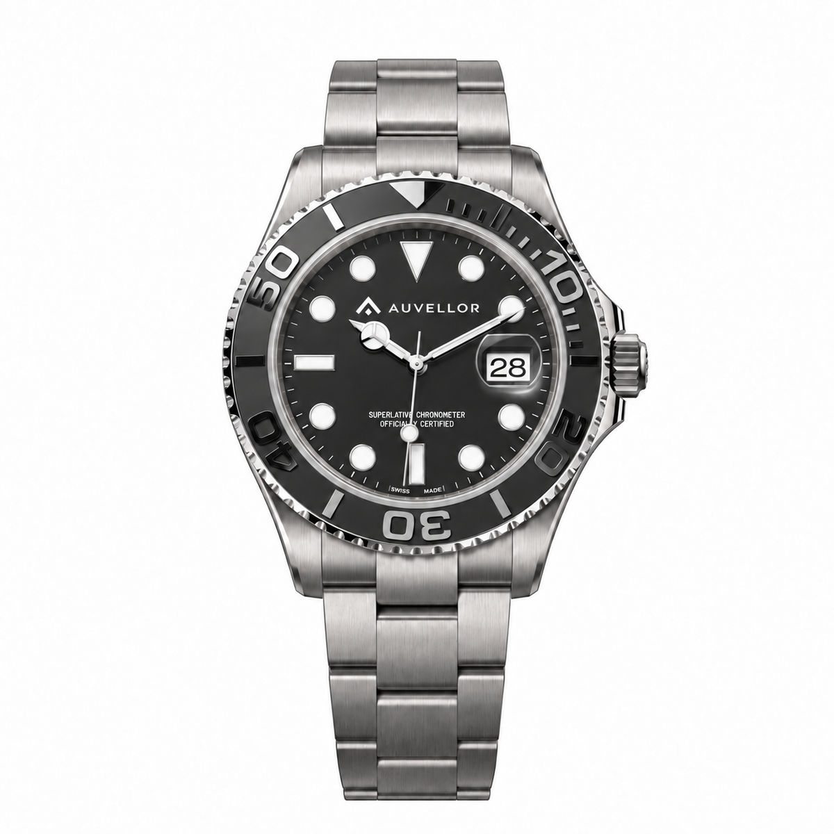 Auvellor Tivanor – Black Dial — front view on white background